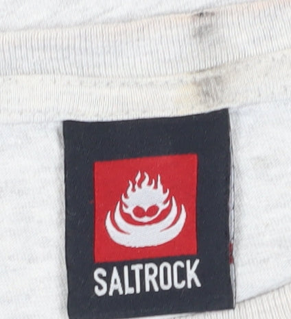 Saltrock Men's Beige Graphic T-Shirt Large