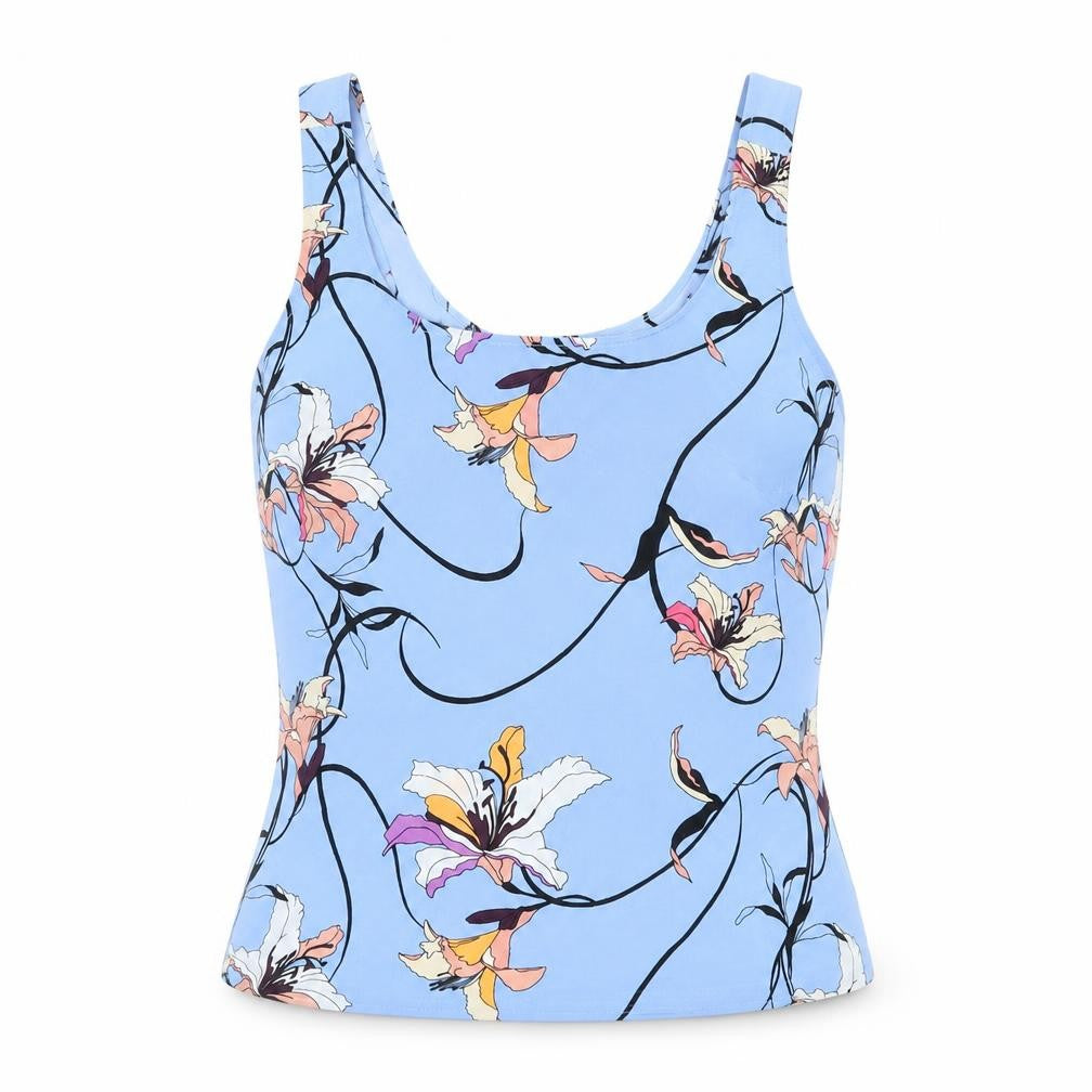 Front view of Vero Moda Women's Blue Floral Camisole Top XS