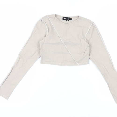 Motel Women's Beige Cropped Blouse Size S