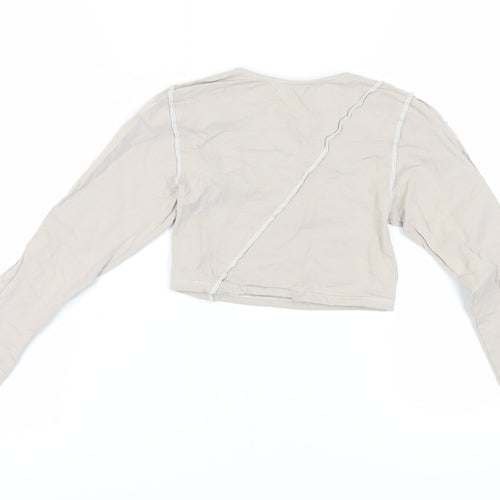 Motel Women's Beige Cropped Blouse Size S