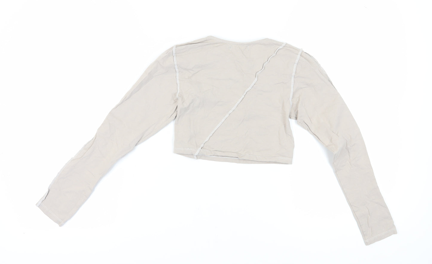 Motel Women's Beige Cropped Blouse Size S