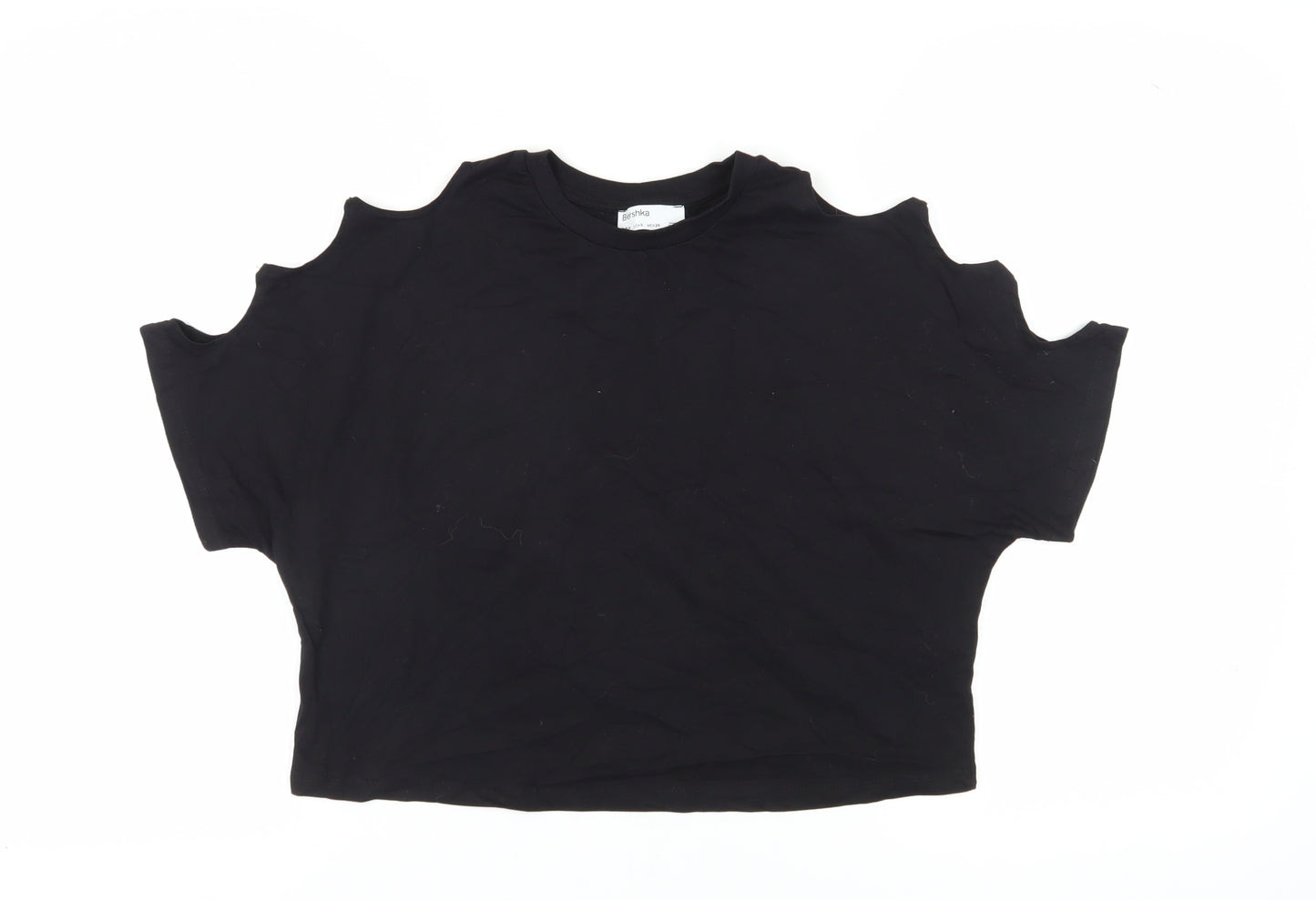 Bershka Women's Black Cold Shoulder T-Shirt S