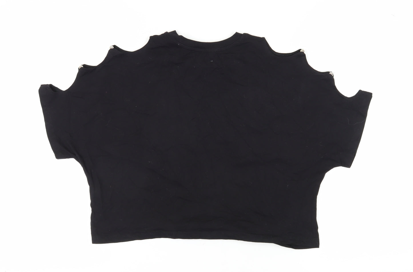 Bershka Women's Black Cold Shoulder T-Shirt S