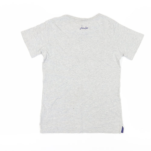 Joules Boys Grey T-Shirt, Age 9-10, Crew Neck, Casual
