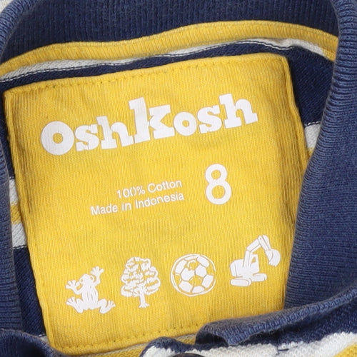 OshKosh Boys Blue Striped Polo Shirt 8 Years - New