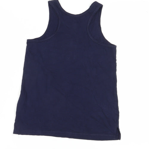 GAP Girls Blue Sequin Logo Tank Top, 12 Years, Cotton
