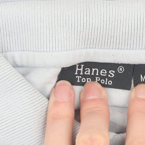 Hanes Men's Blue M Graphic Print Polo Shirt