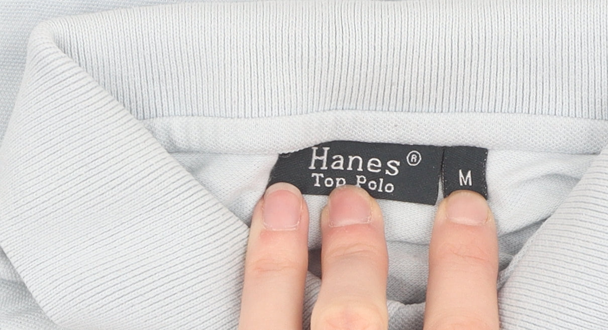 Hanes Men's Blue M Graphic Print Polo Shirt