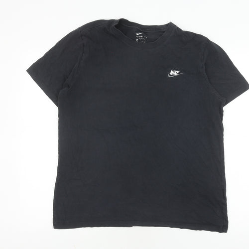 Nike Men's Black L T-Shirt, Crew Neck, Short Sleeve