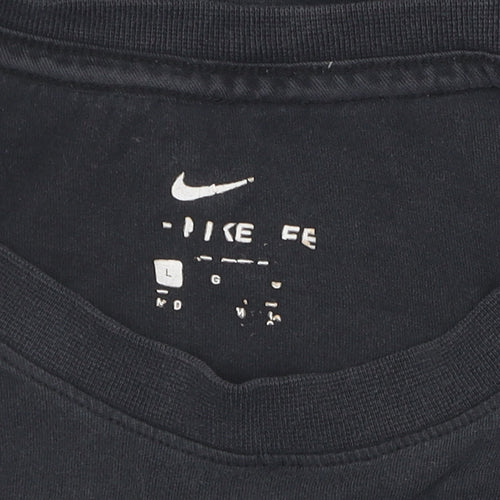 Nike Men's Black L T-Shirt, Crew Neck, Short Sleeve