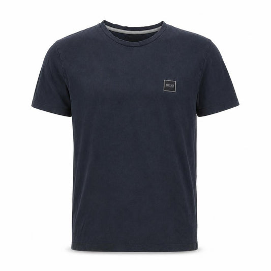 Front view of Hugo Boss Men's Black Medium Logo Short Sleeve T-Shirt