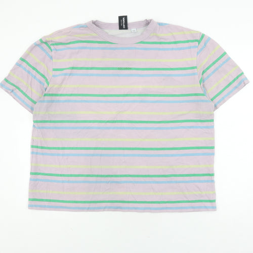 Collusion Women's Multicoloured Striped T-Shirt Size 18