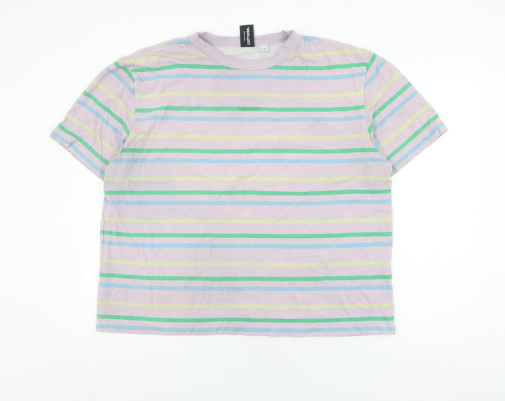 Collusion Women's Multicoloured Striped T-Shirt Size 18