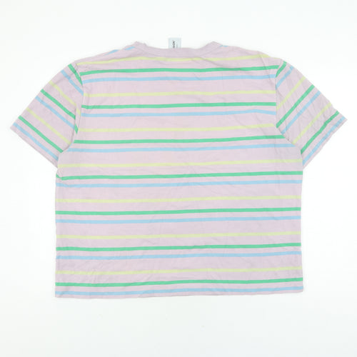 Collusion Women's Multicoloured Striped T-Shirt Size 18