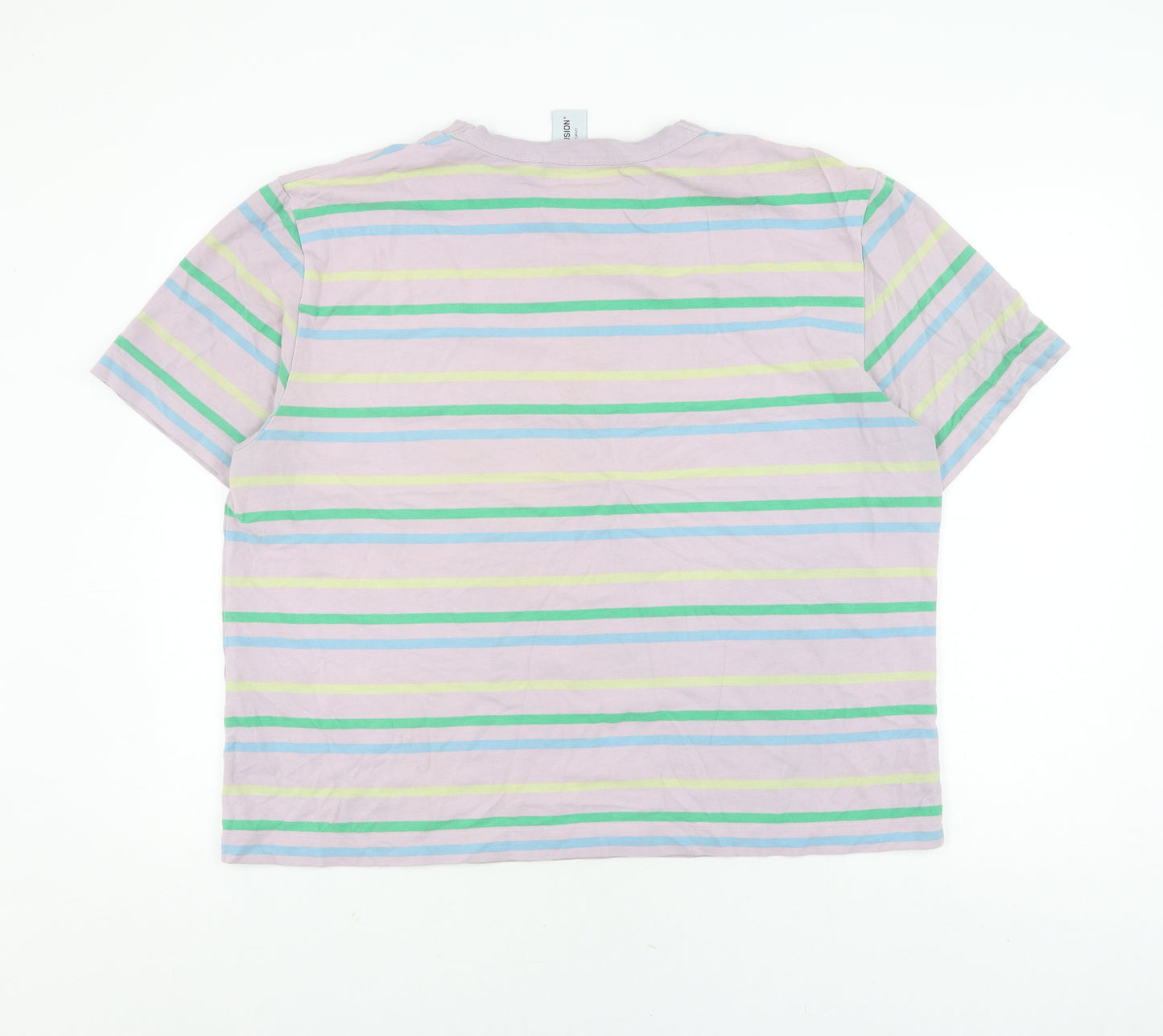 Collusion Women's Multicoloured Striped T-Shirt Size 18