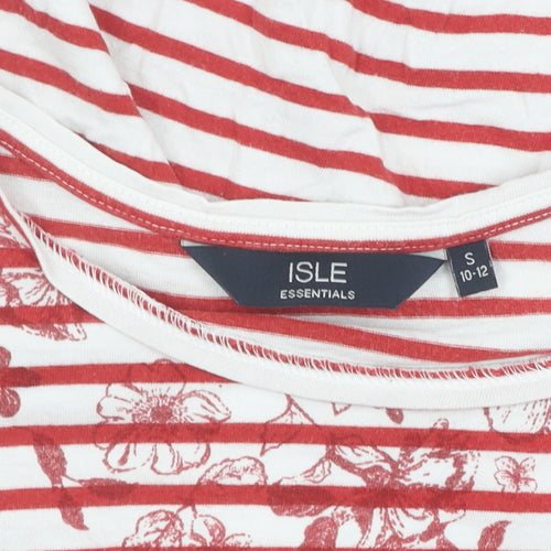 Edinburgh Woollen Mill Women's Red Striped T-Shirt Small