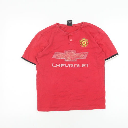 Manchester United Boys' Red Cotton T-Shirt, 10-11 Years
