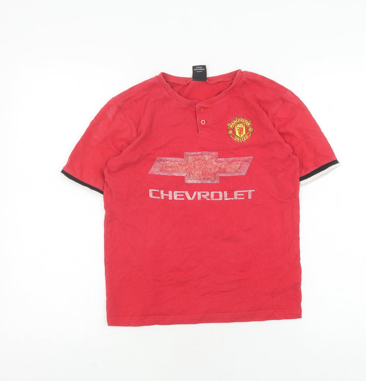 Manchester United Boys' Red Cotton T-Shirt, 10-11 Years