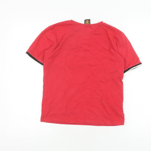 Manchester United Boys' Red Cotton T-Shirt, 10-11 Years
