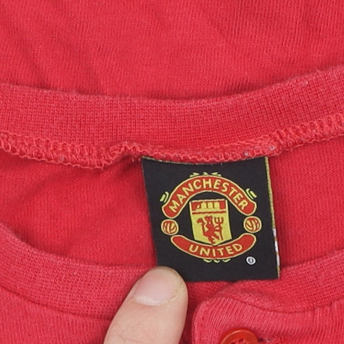Manchester United Boys' Red Cotton T-Shirt, 10-11 Years