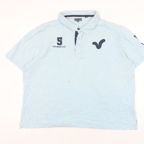 Voi Jeans Co Men's Light Blue 7XL Polo Shirt