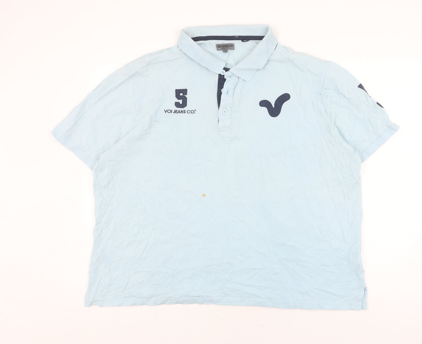 Voi Jeans Co Men's Light Blue 7XL Polo Shirt