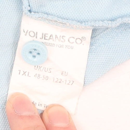 Voi Jeans Co Men's Light Blue 7XL Polo Shirt