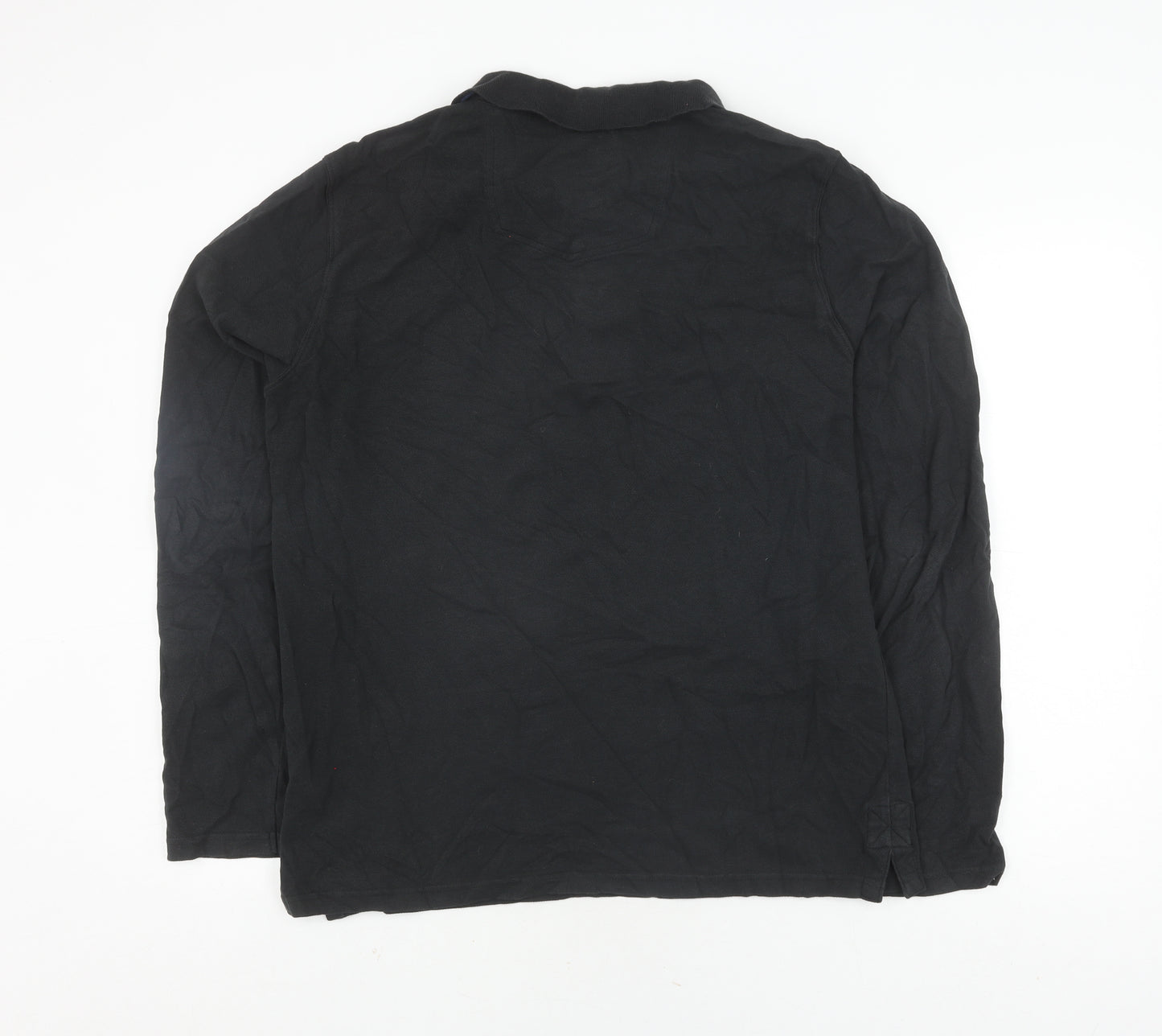 Fat Face Men's Black Henley Shirt L Button Accents