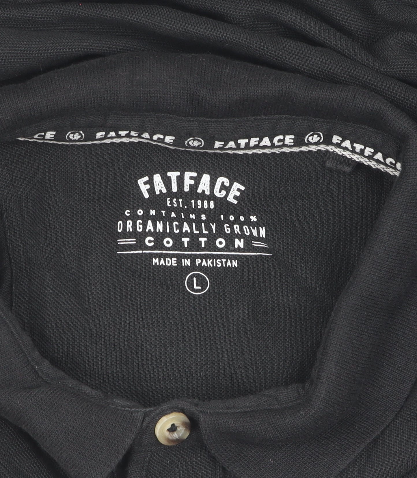 Fat Face Men's Black Henley Shirt L Button Accents