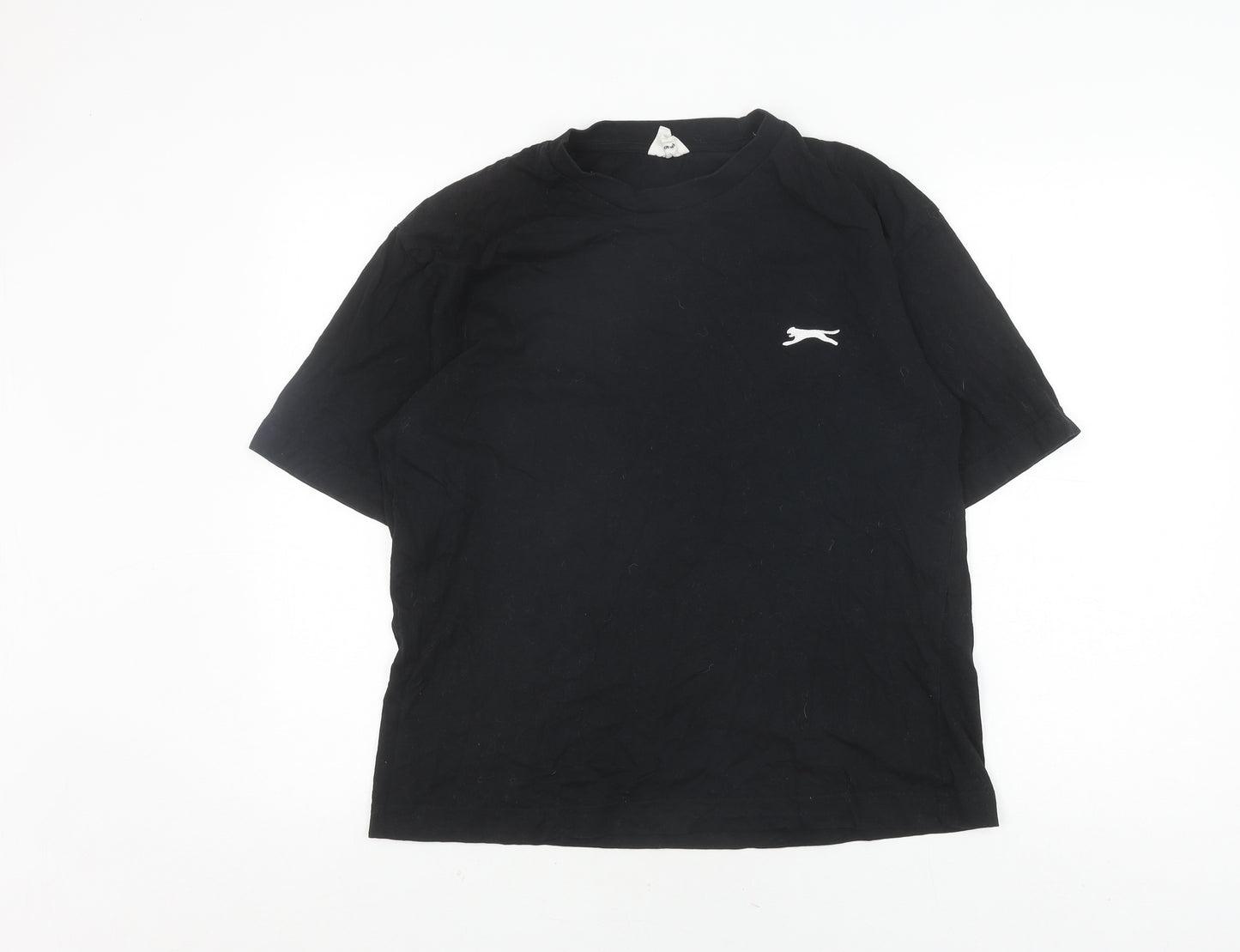 Slazenger Women's Black T-Shirt UK 8 Short Sleeve Crew Basic