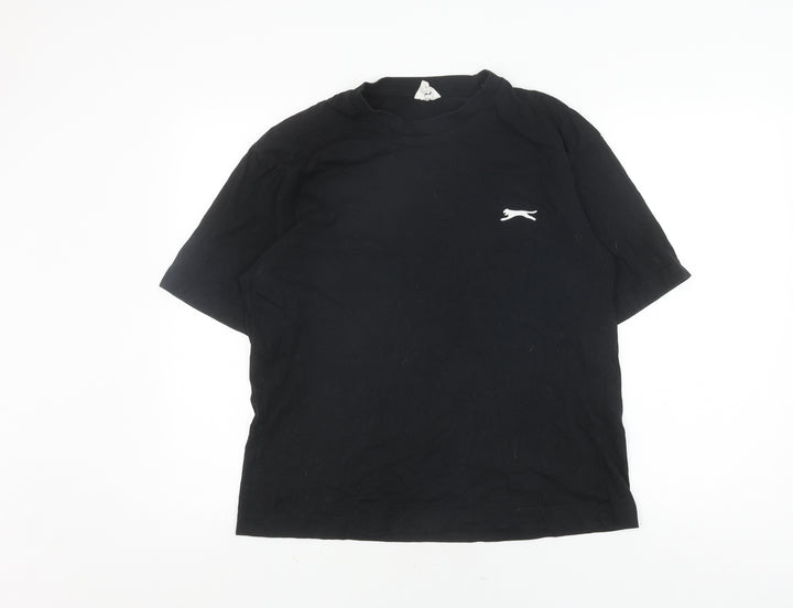 Slazenger Women's Black T-Shirt UK 8 Short Sleeve Crew Basic
