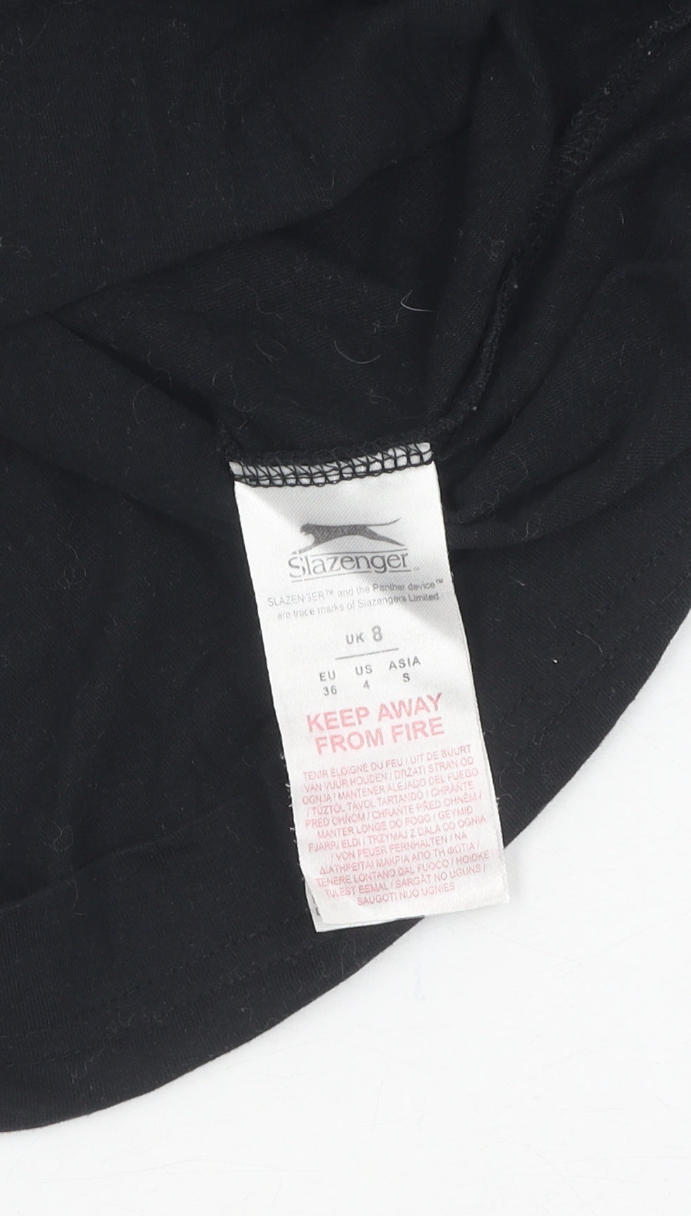 Slazenger Women's Black T-Shirt UK 8 Short Sleeve Crew Basic