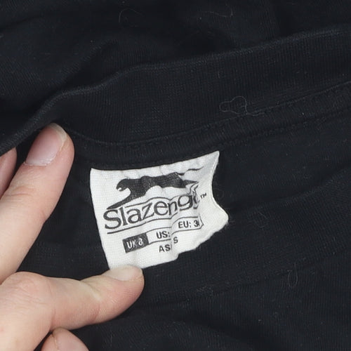 Slazenger Women's Black T-Shirt UK 8 Short Sleeve Crew Basic