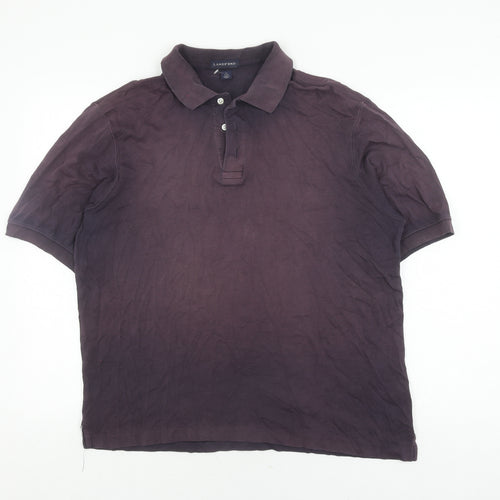 Lands' End Men's Black M Polo Shirt - Cotton, Casual