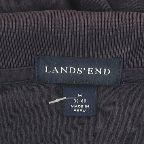 Lands' End Men's Black M Polo Shirt - Cotton, Casual