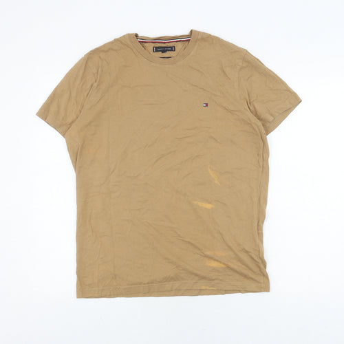 Tommy Hilfiger Men's Brown Cotton T-Shirt L
