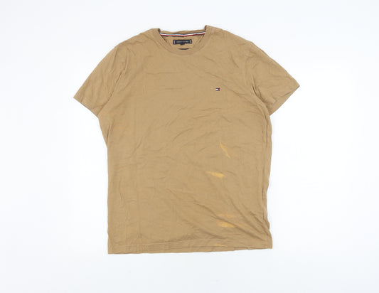 Tommy Hilfiger Men's Brown Cotton T-Shirt L