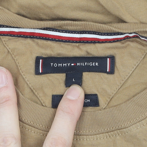 Tommy Hilfiger Men's Brown Cotton T-Shirt L