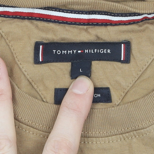 Tommy Hilfiger Men's Brown Cotton T-Shirt L