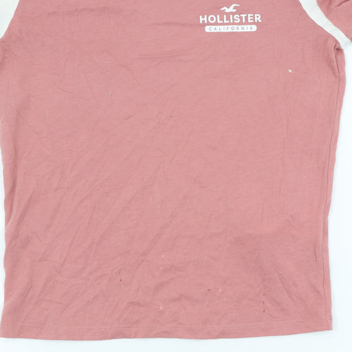 Hollister Women's XS Pink Ringer T-Shirt Casual