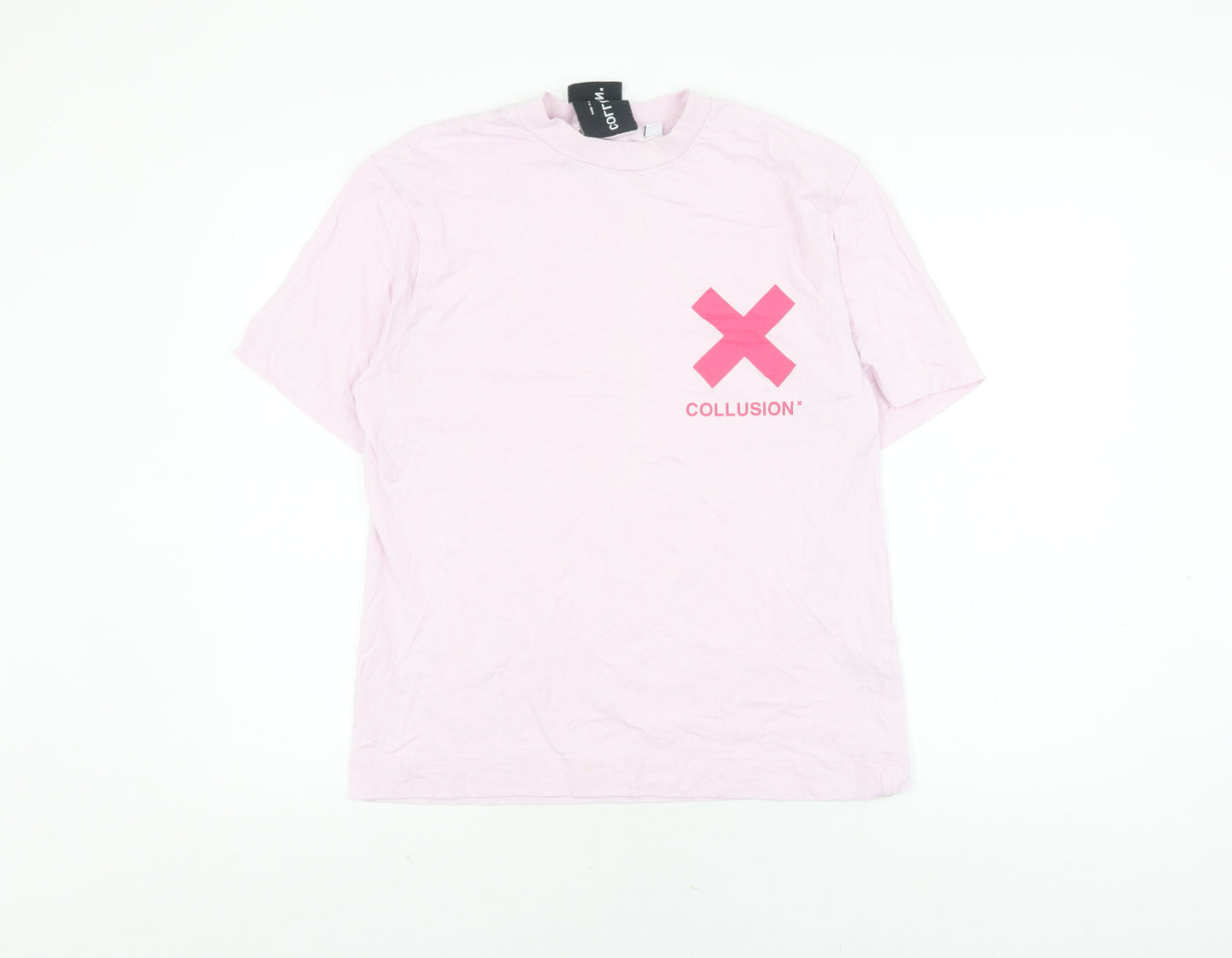 Collusion Unisex Pink XS Crew Neck T-Shirt