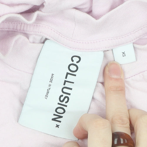 Collusion Unisex Pink XS Crew Neck T-Shirt