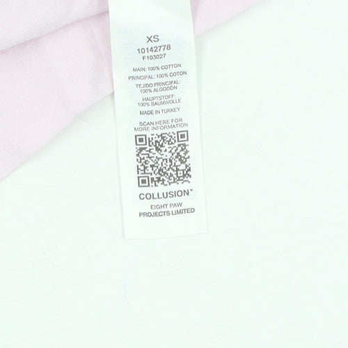Collusion Unisex Pink XS Crew Neck T-Shirt