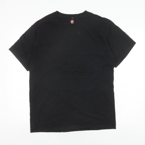 Hanes Men's Black Sports Graphic T-Shirt L