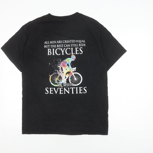 Hanes Men's Black Sports Graphic T-Shirt L