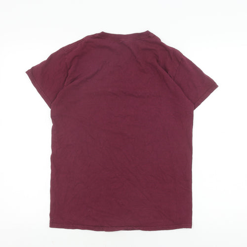 HUF Men's Red Small Logo Cotton T-Shirt