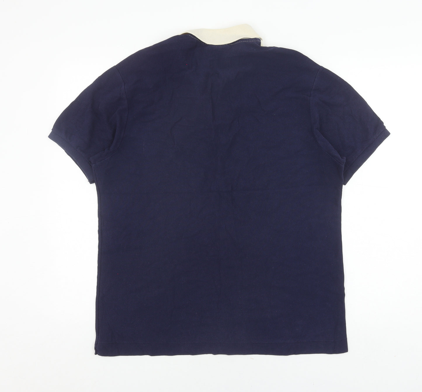 Lacoste Men's Blue Striped Cotton Polo, Size L