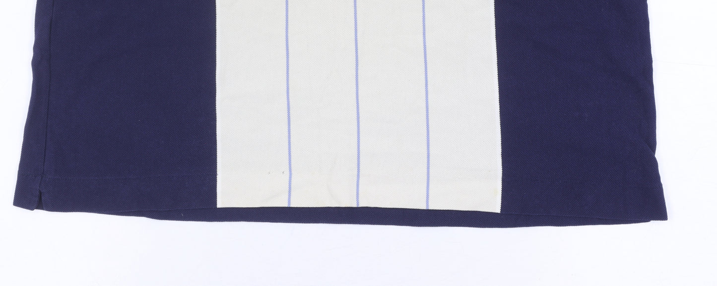 Lacoste Men's Blue Striped Cotton Polo, Size L