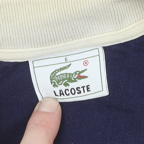 Lacoste Men's Blue Striped Cotton Polo, Size L