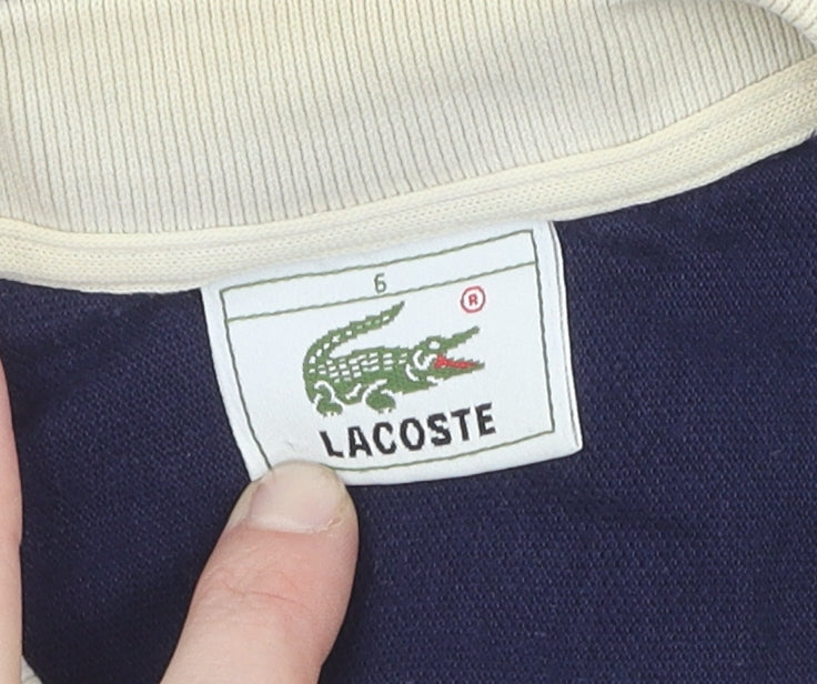 Lacoste Men's Blue Striped Cotton Polo, Size L